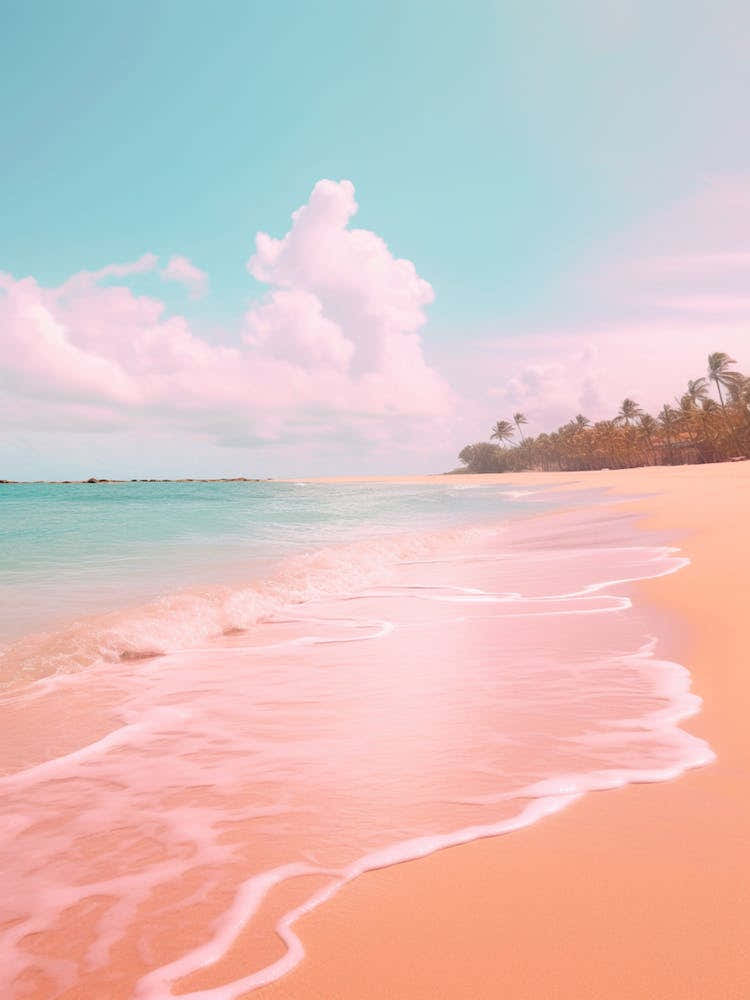 Icacos Beach Puerto Rico Turquoise And Pink Tones 2