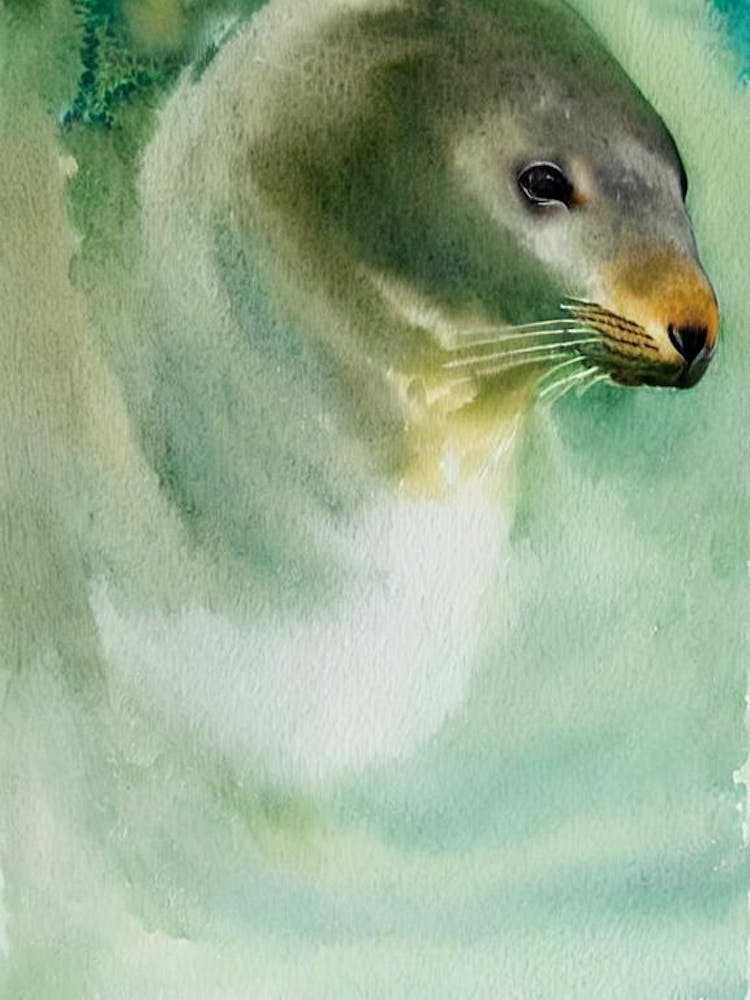 Sea Lion Storybook Watercolour