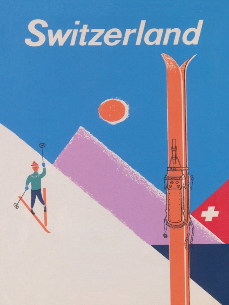 Switzerland Vintage Ski Poster