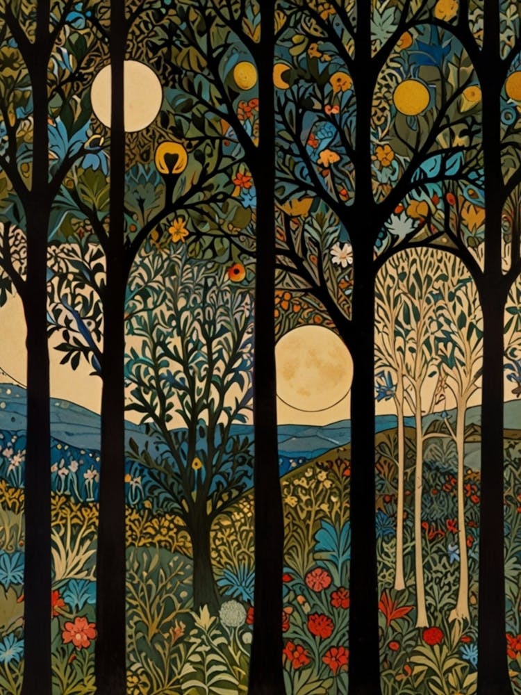 William Morris Moonlight In The Woods 153