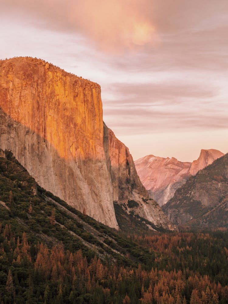 Warm Pink Sunset Mountain