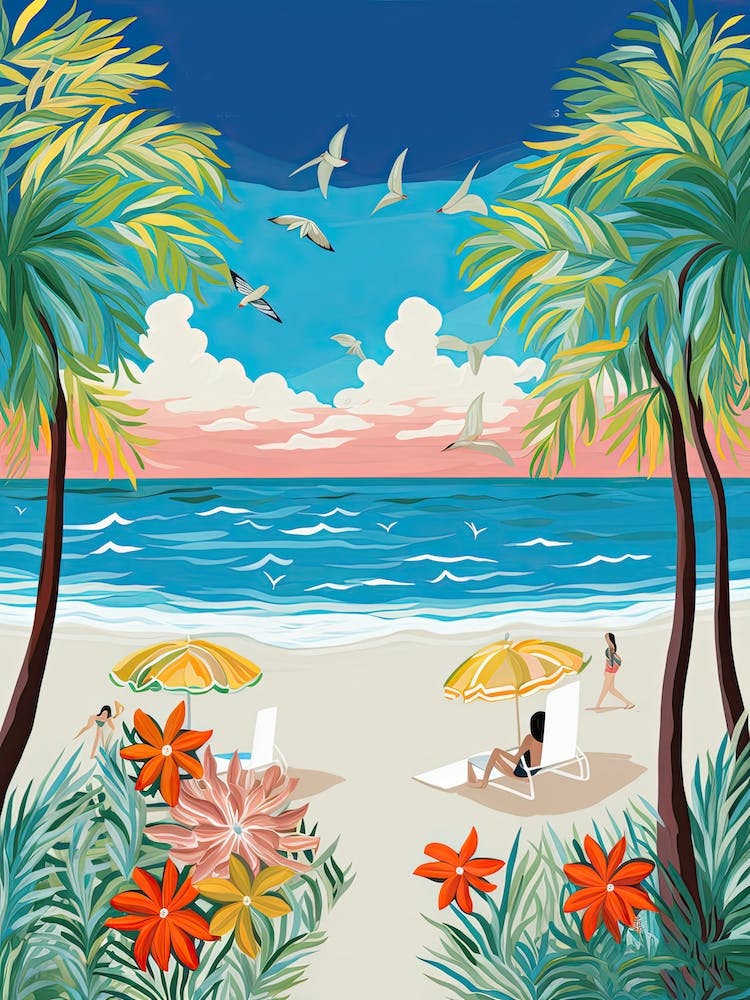 Siesta Key Beach, Florida, Matisse And Rousseau Style 2