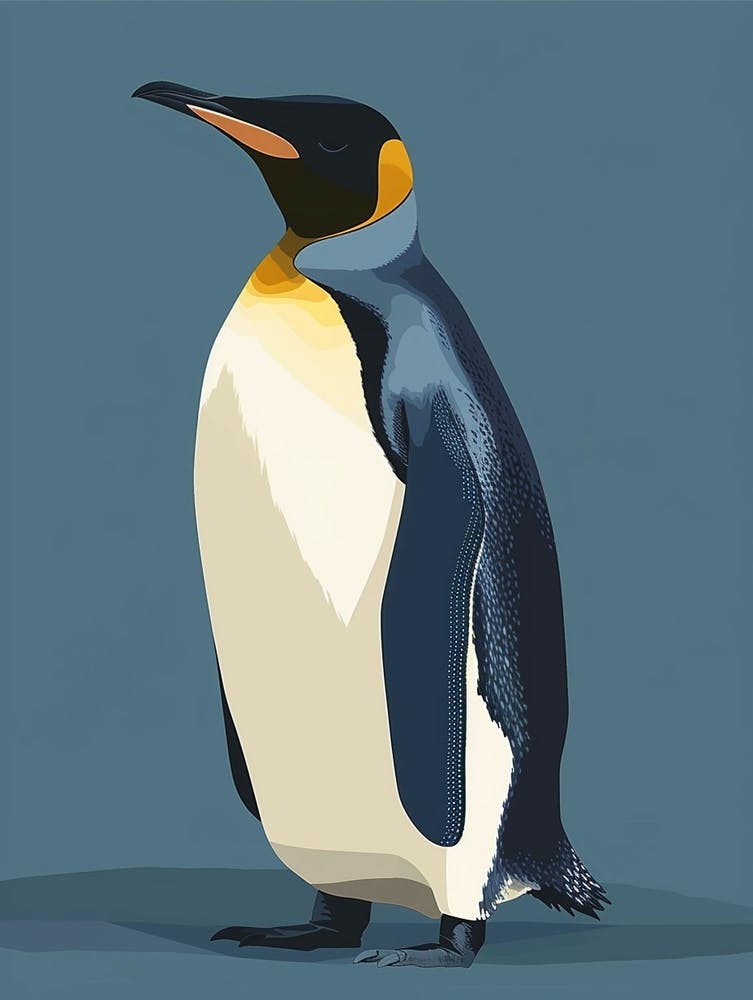 Emperor Penguin Volunteer Point Minimalist Illustration 1