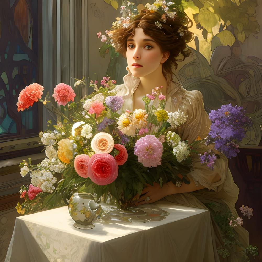 Girl With Flowers