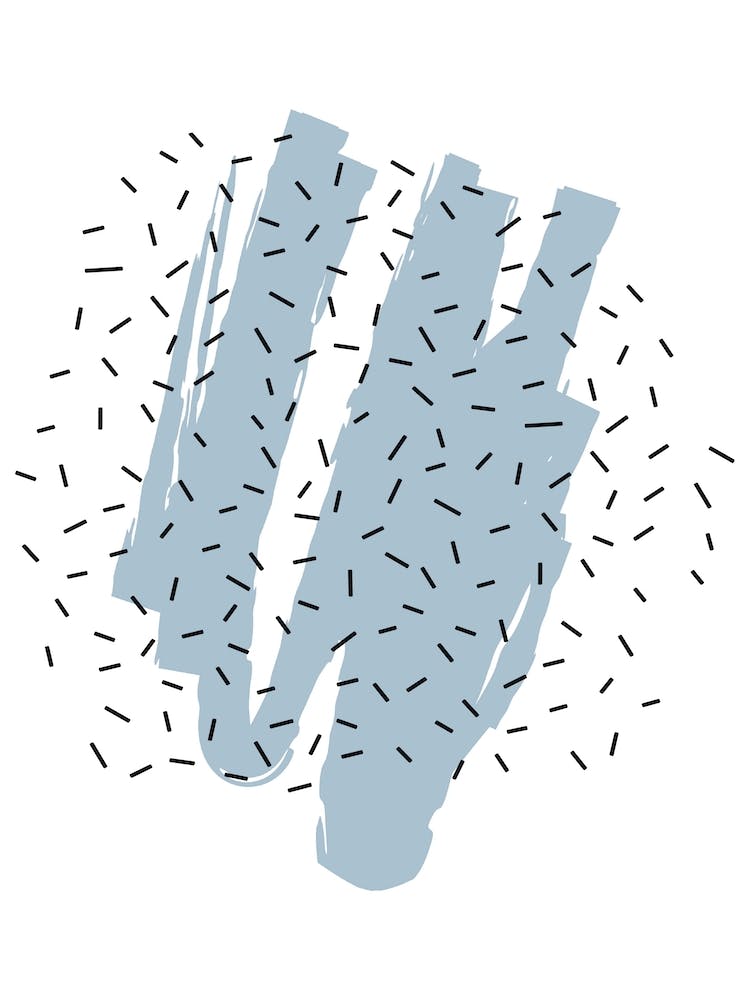 Blue Scribble with Polka Dots