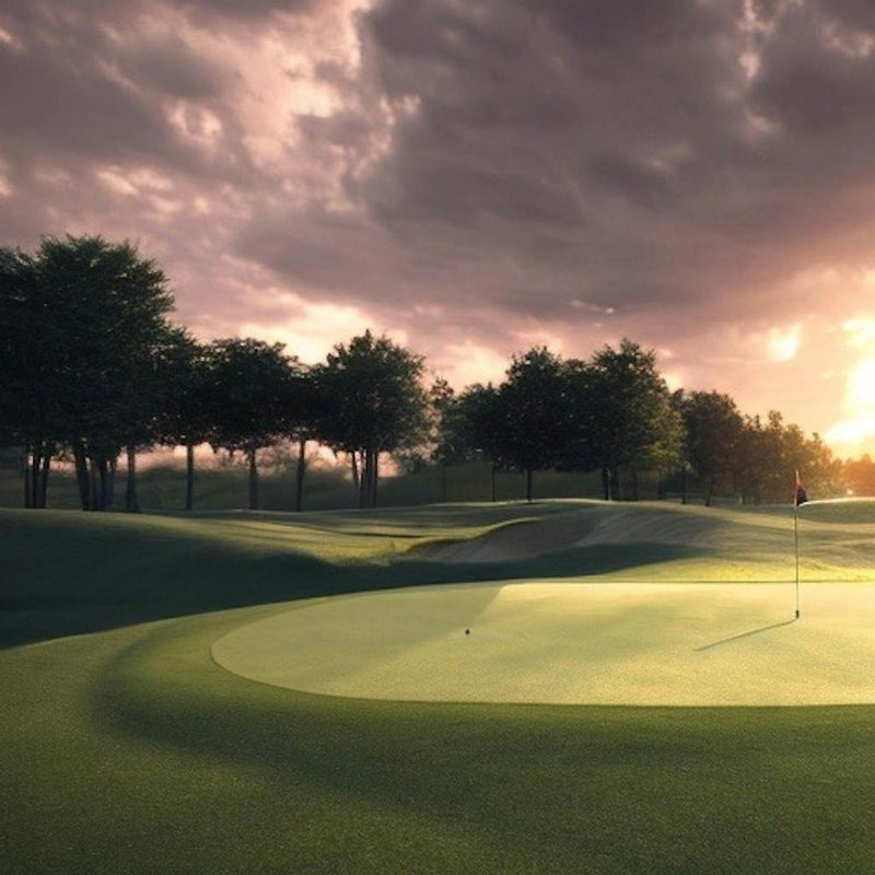 Golfplatz bei Sonnenuntergang
