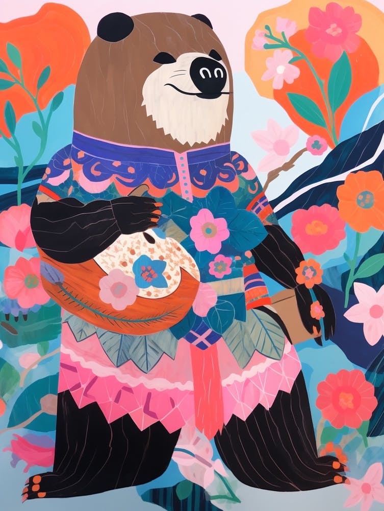 Maximalist Animal Painting Sea Otter 2