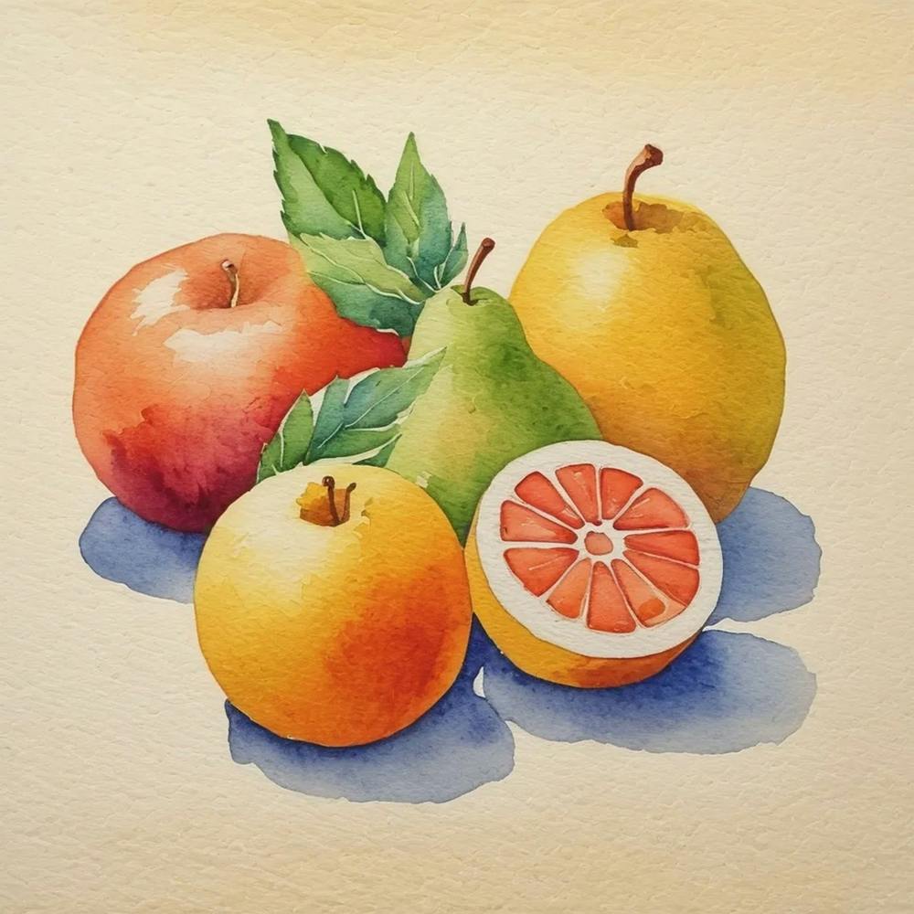 Watercolor Fruit Painting