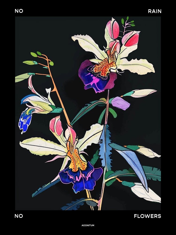 No Rain No Flowers Poster Aconitum 4