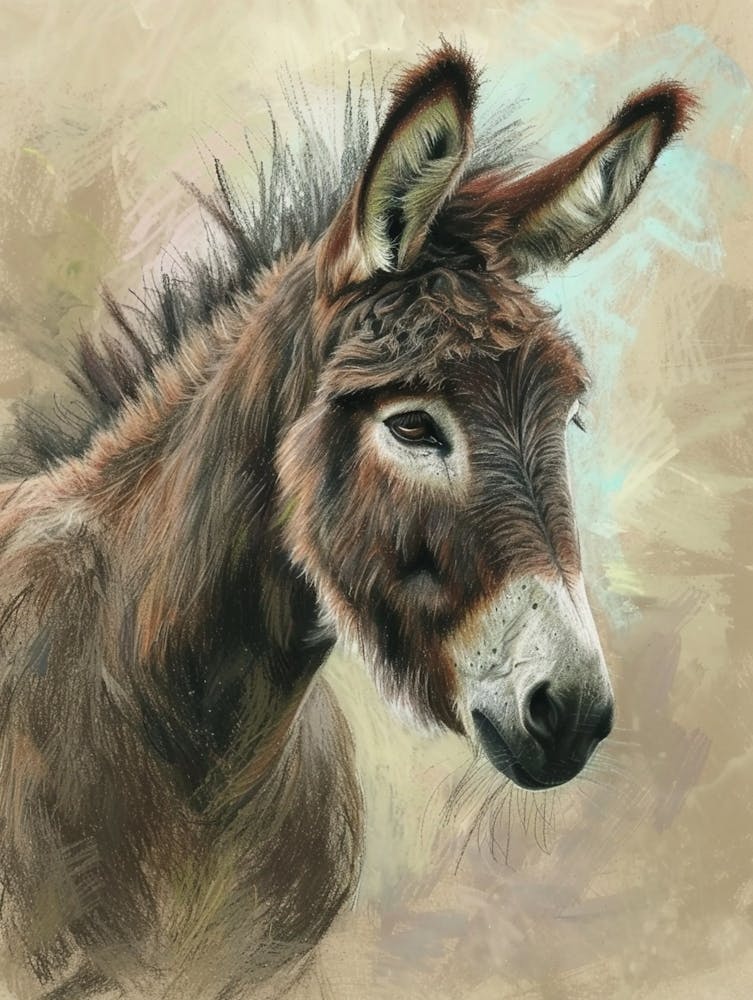 Donkey Pastel Watercolour 1