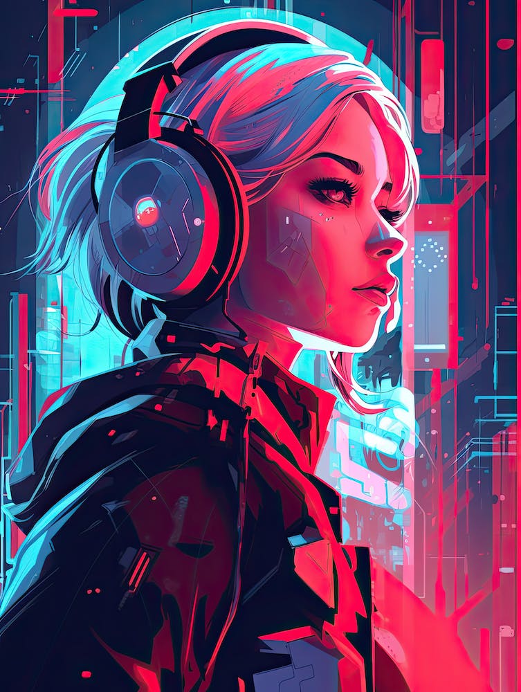 Girl With Headphones 3