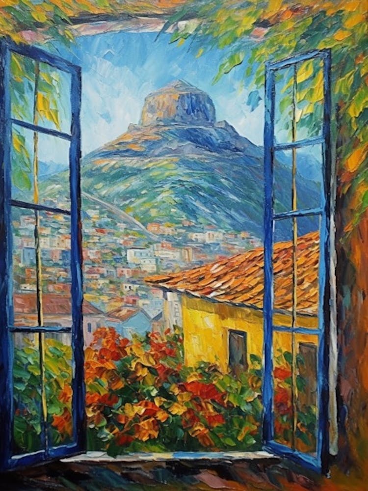 Window View Of Rio De Janeiro In The Style Of Impressionism 4