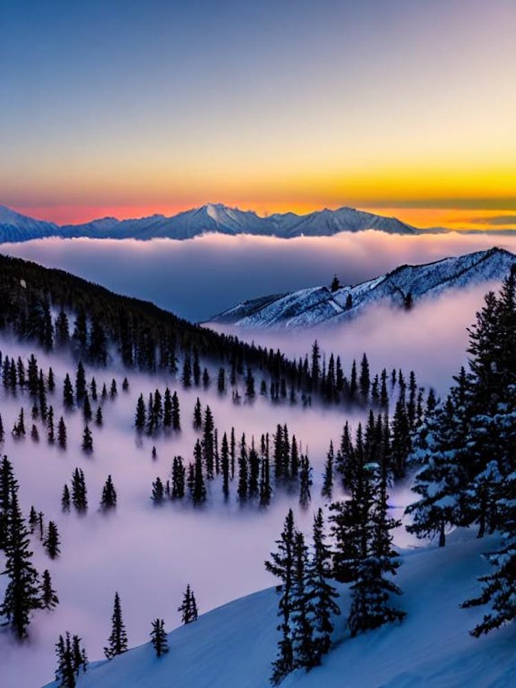 Hakuba 47, Japan Sunrise 1 Skiing Poster