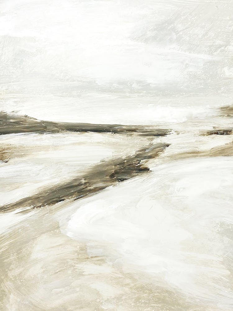 Effortless No 1 - Abstraktes Landschaftsgemälde in neutralen Erdtönen