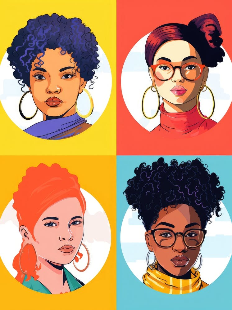 Four Women With Afro Hair