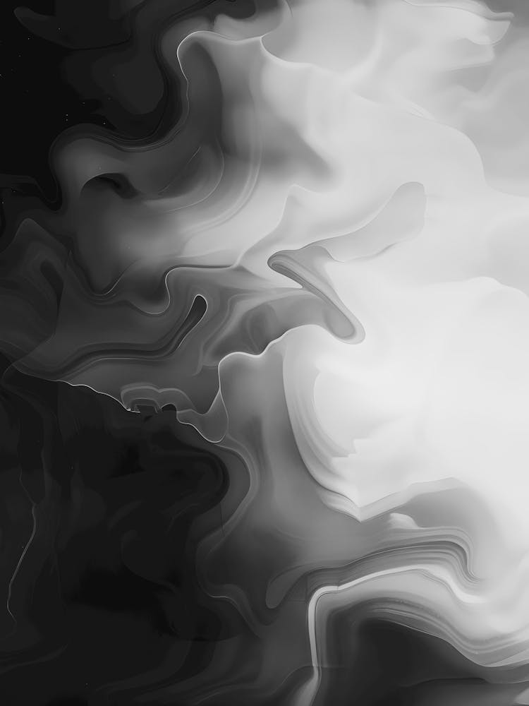 Abstract Black And White Painting 76