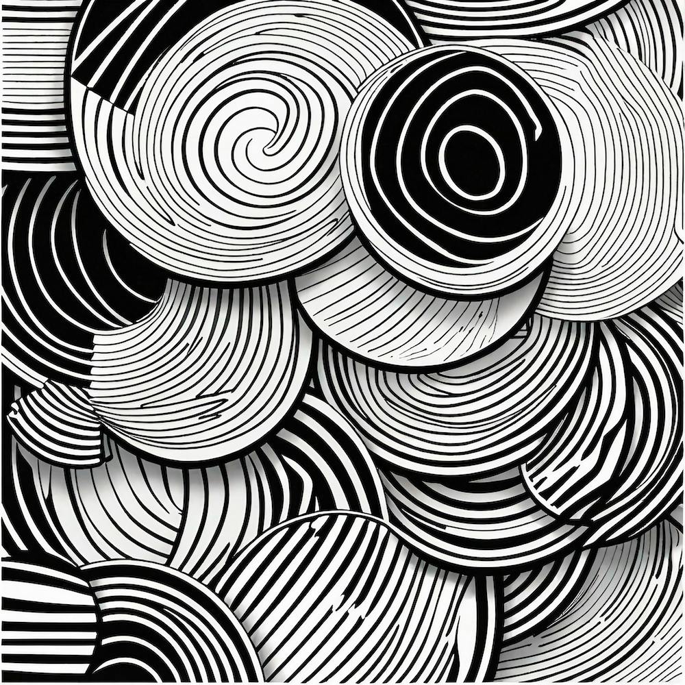Abstract Black And White Swirls