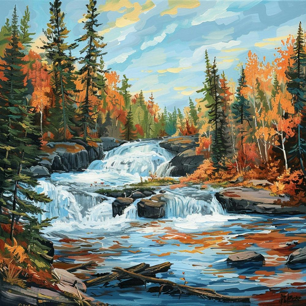 Waterfalls In Autumn