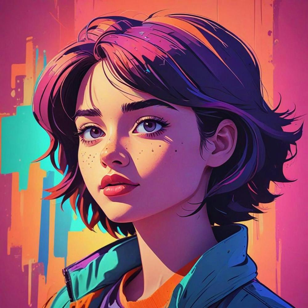 Girl In A Colorful Jacket