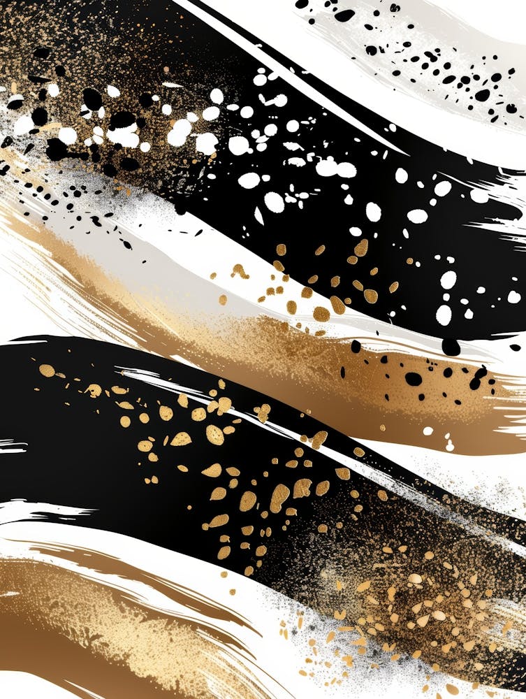 Abstract Gold And Black Painting 38