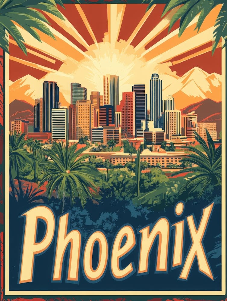 Aihrgdesign A 1970s Inspired Travel Poster For Phoenix Depict 6c764990 0b40 48fa 9633 Ada15b257b2b 1