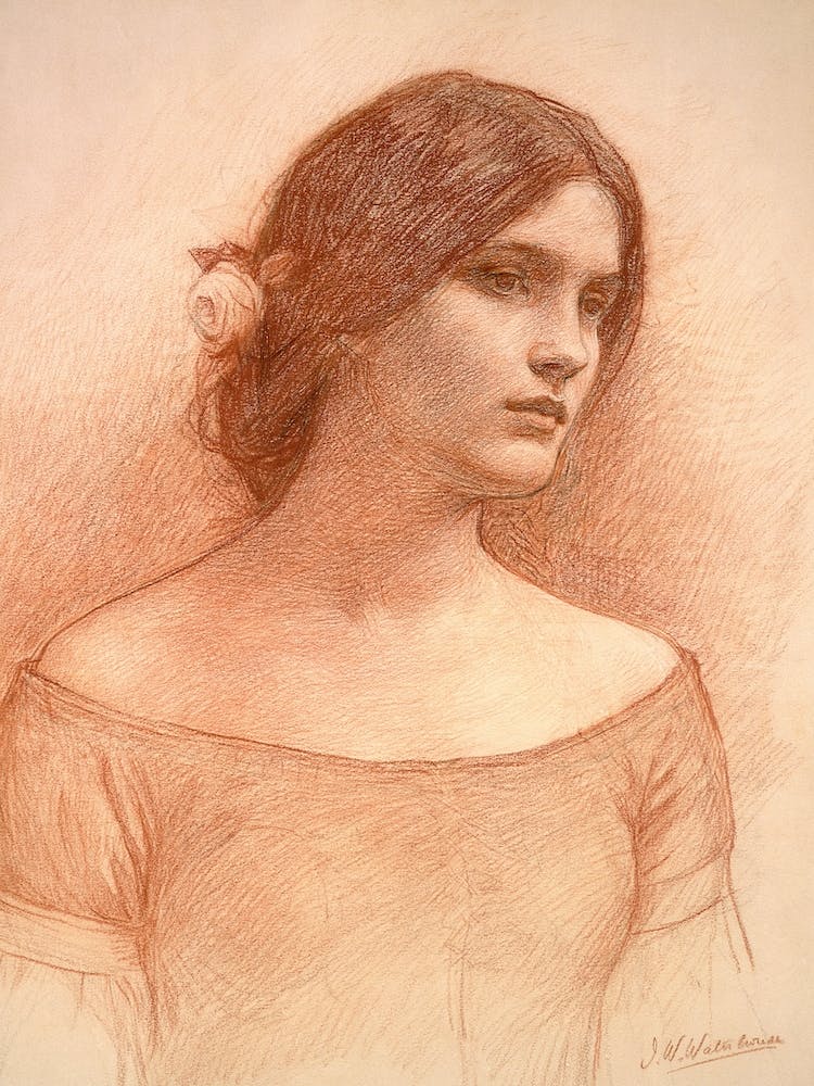 Studie für „The Lady Clare“, ca. 1900 von John William Waterhouse