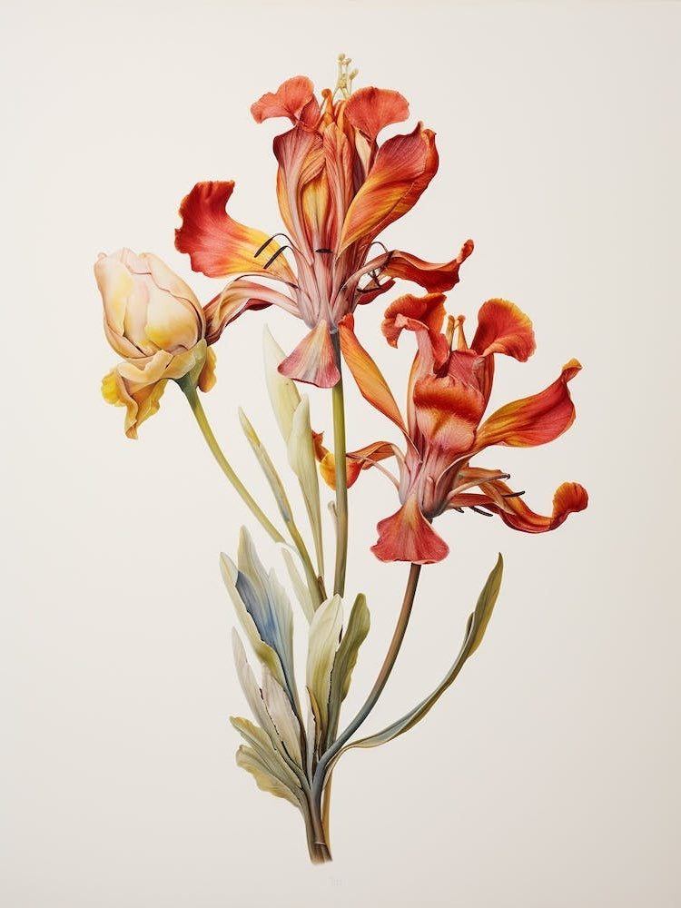 Pressed Flower Botanical Art Kangaroo Paw 1