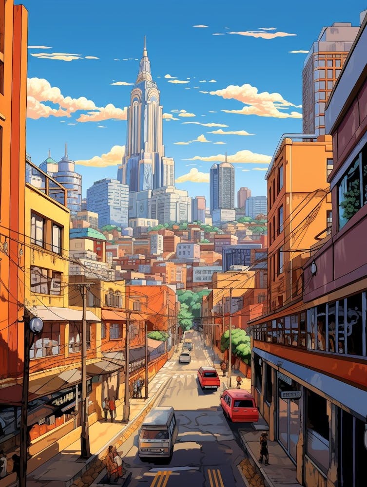 Johannesburg City Center Cartoon 1