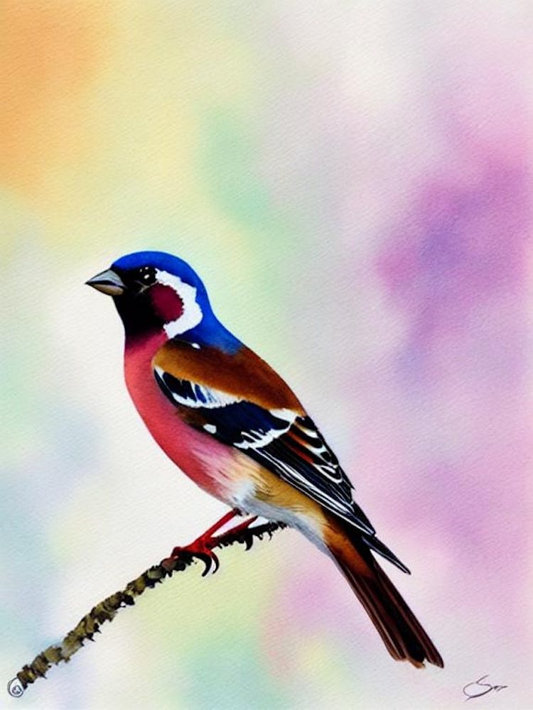 House Sparrow Watercolour Bird