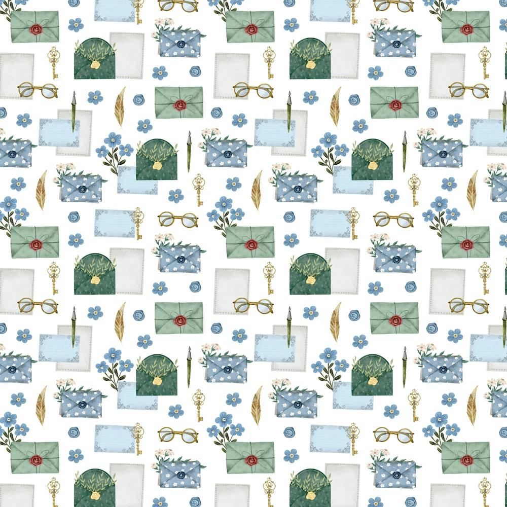 Blue letter writing elements