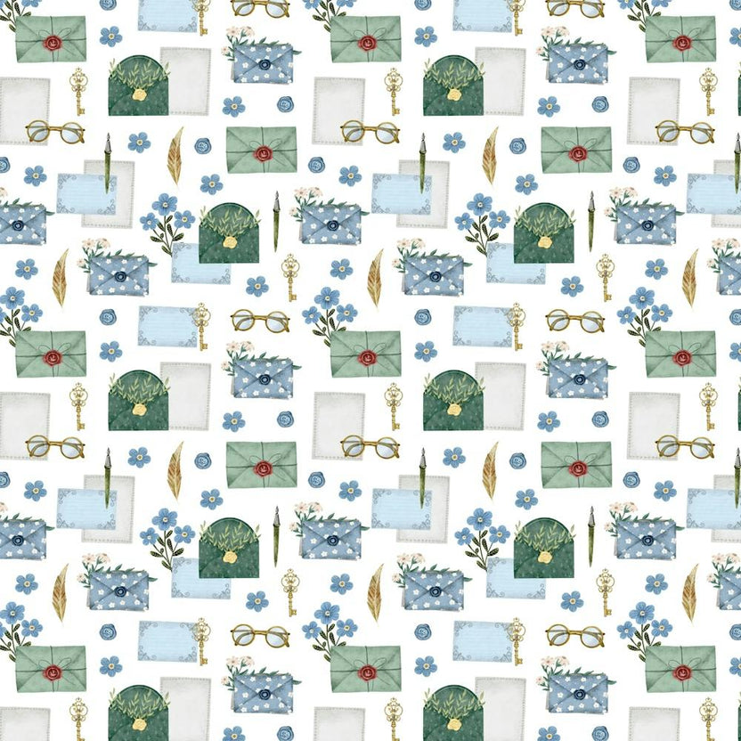 Blue letter writing elements