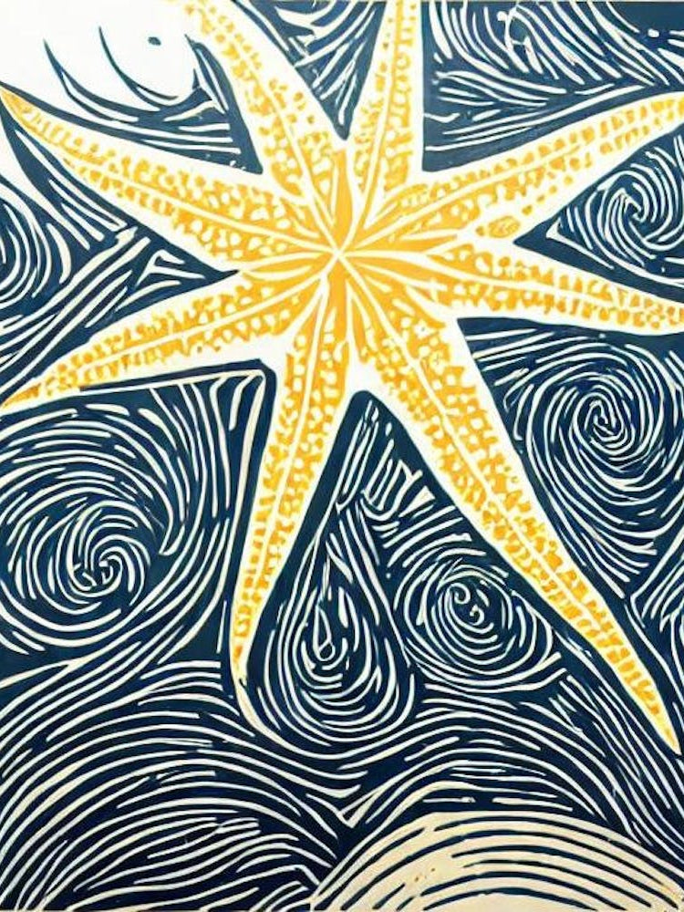 Starfish II Linocut