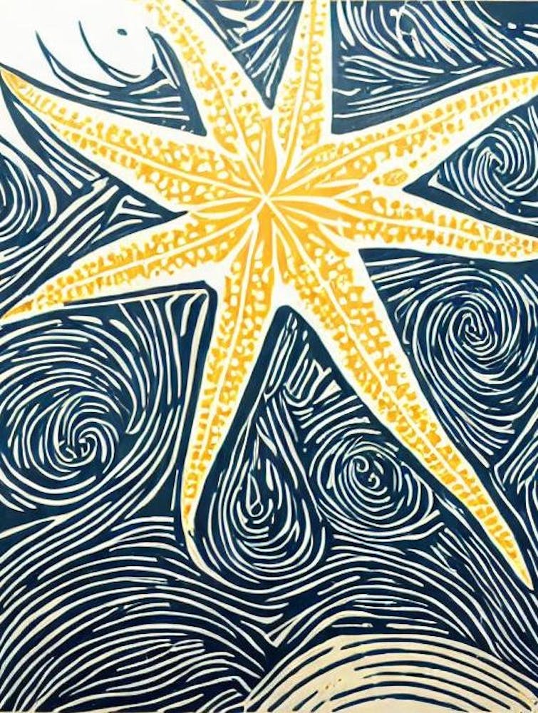 Starfish II Linocut