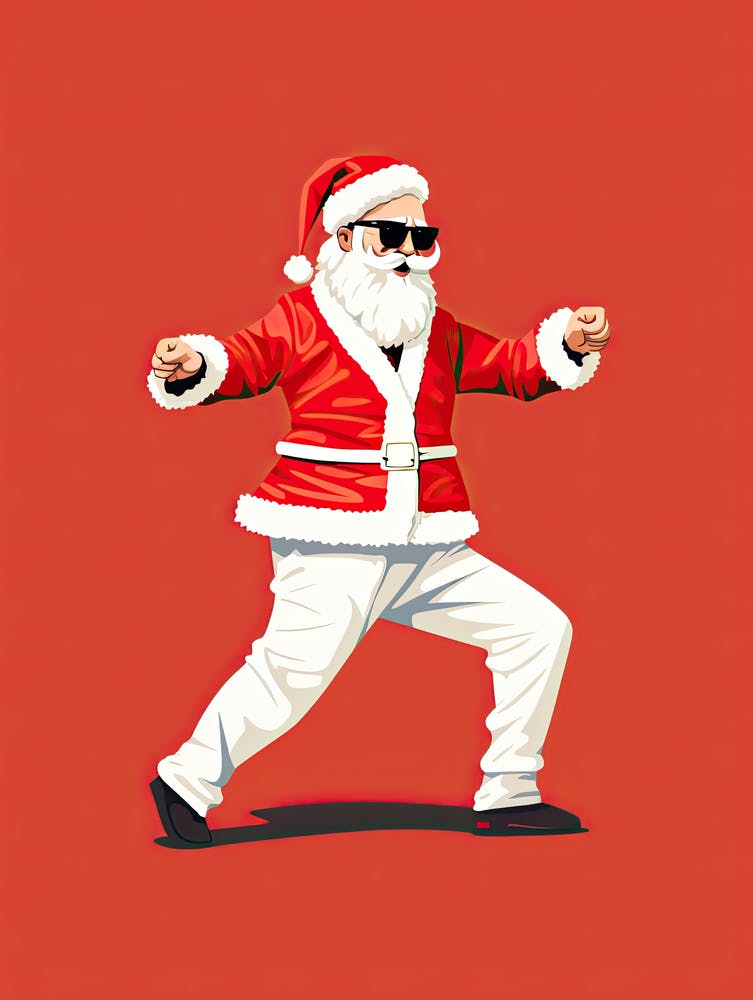 Santa Claus Dancing 23 Christmas print
