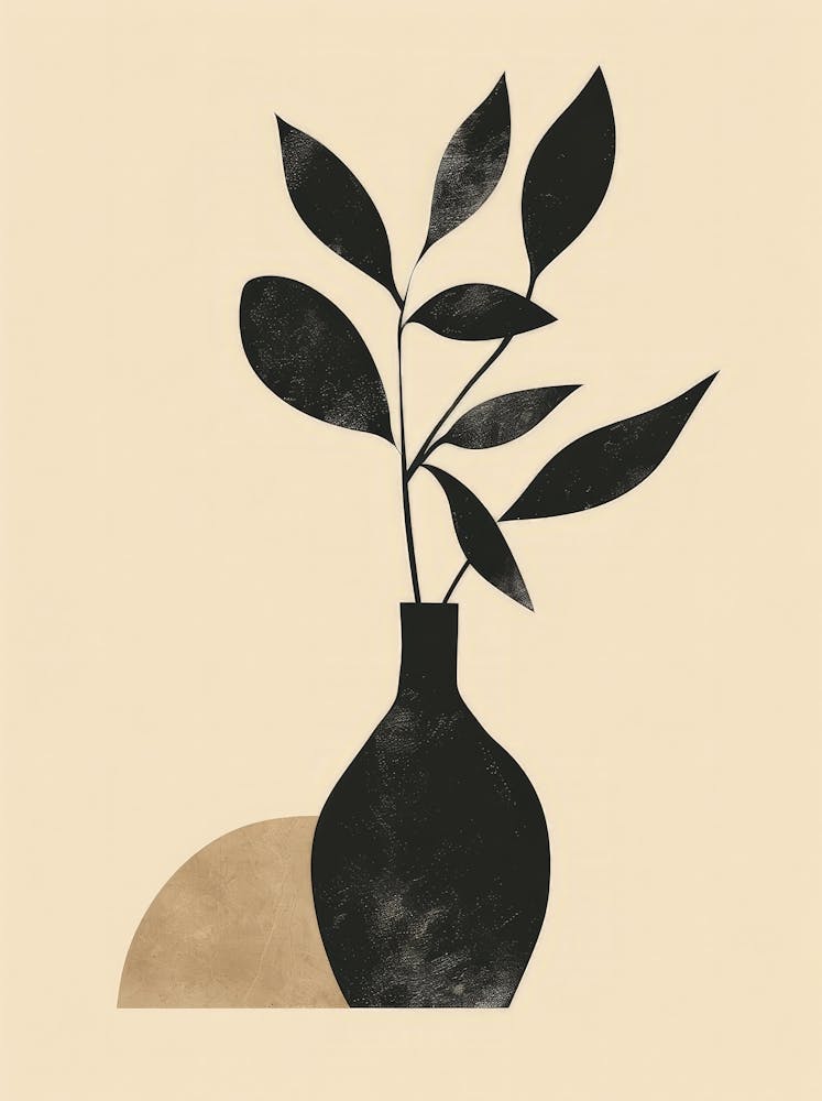 Vase With A Leaf