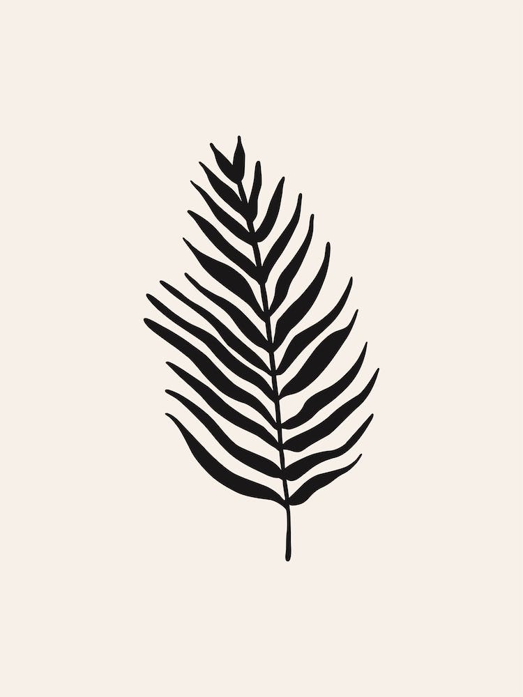 Light Beige & Black Leaf