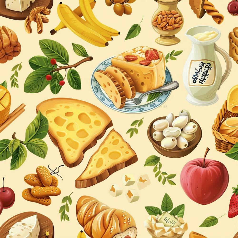 Shavuot Banner Texture With Dairy Products And T 1718397080 1