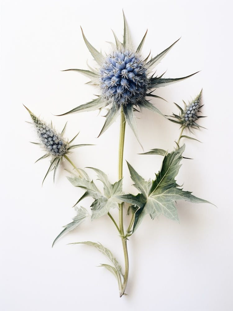 Pressed Wildflower Botanical Art Rattlesnake Master 1