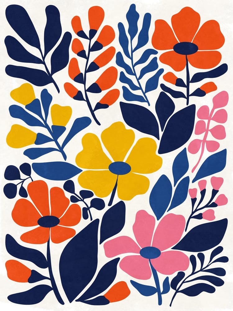 Bohemian Blooms Mid Century Modern Floral
