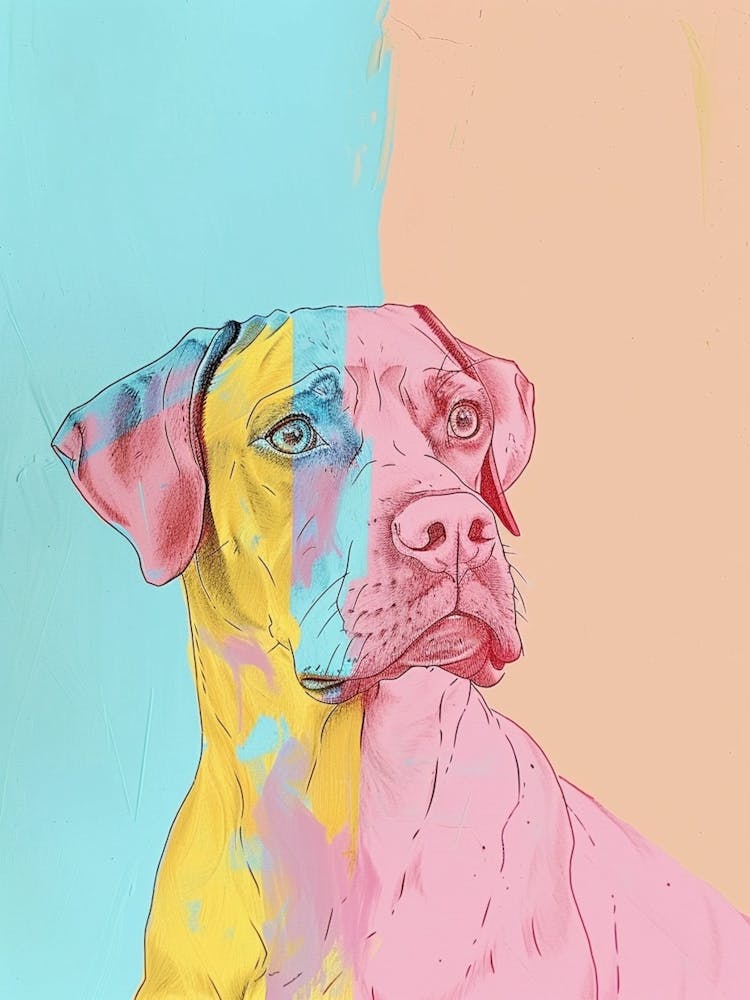 Block Colour Dog Line