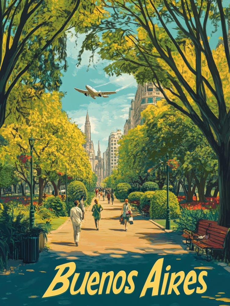 Aihrgdesign A Mid Century Modern Travel Poster For Buenos Aires 1