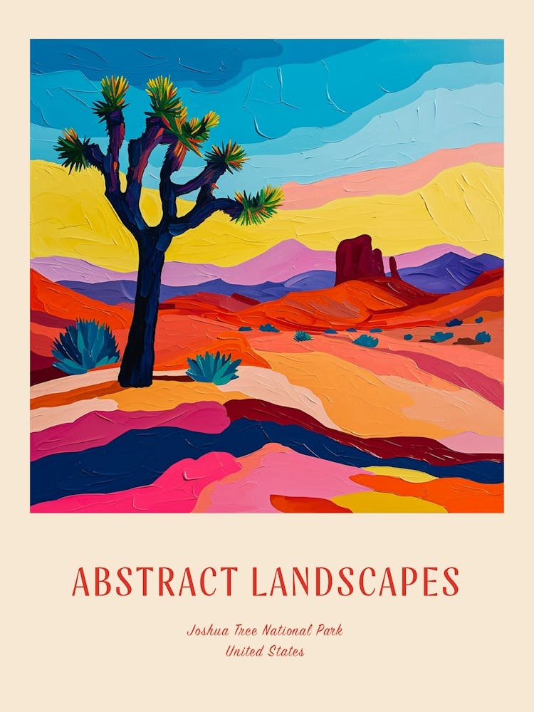 Colourful Abstract Joshua Tree National Park Usa 4 Poster
