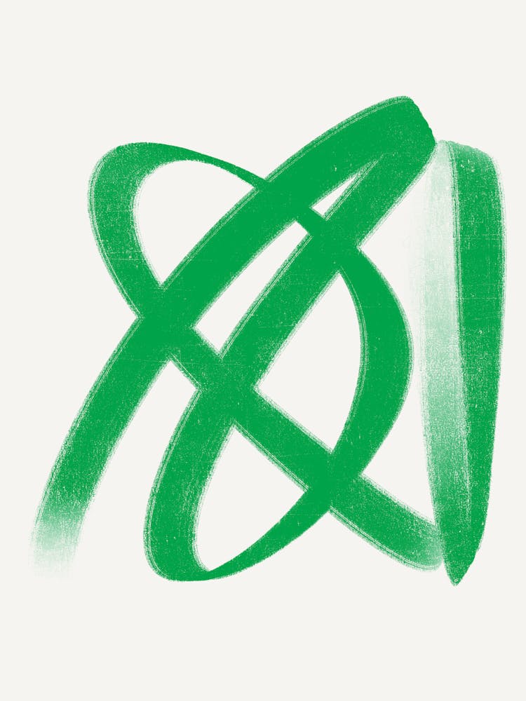 abstract art paintings line green