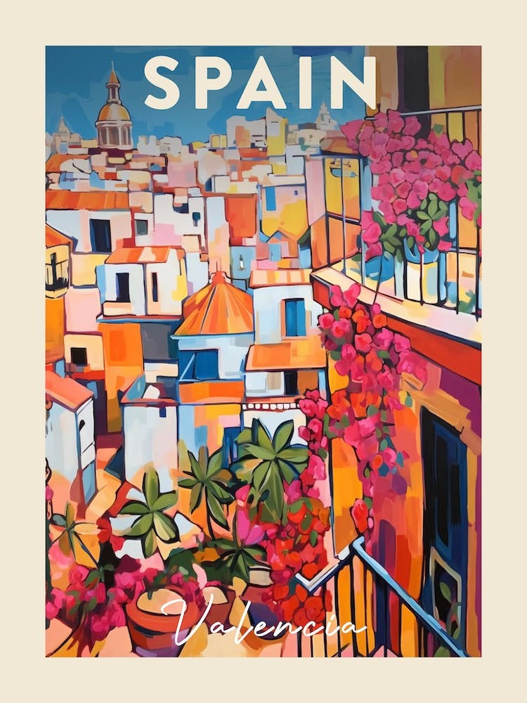 Valencia Spain 1 Fauvist Painting Travel Poster