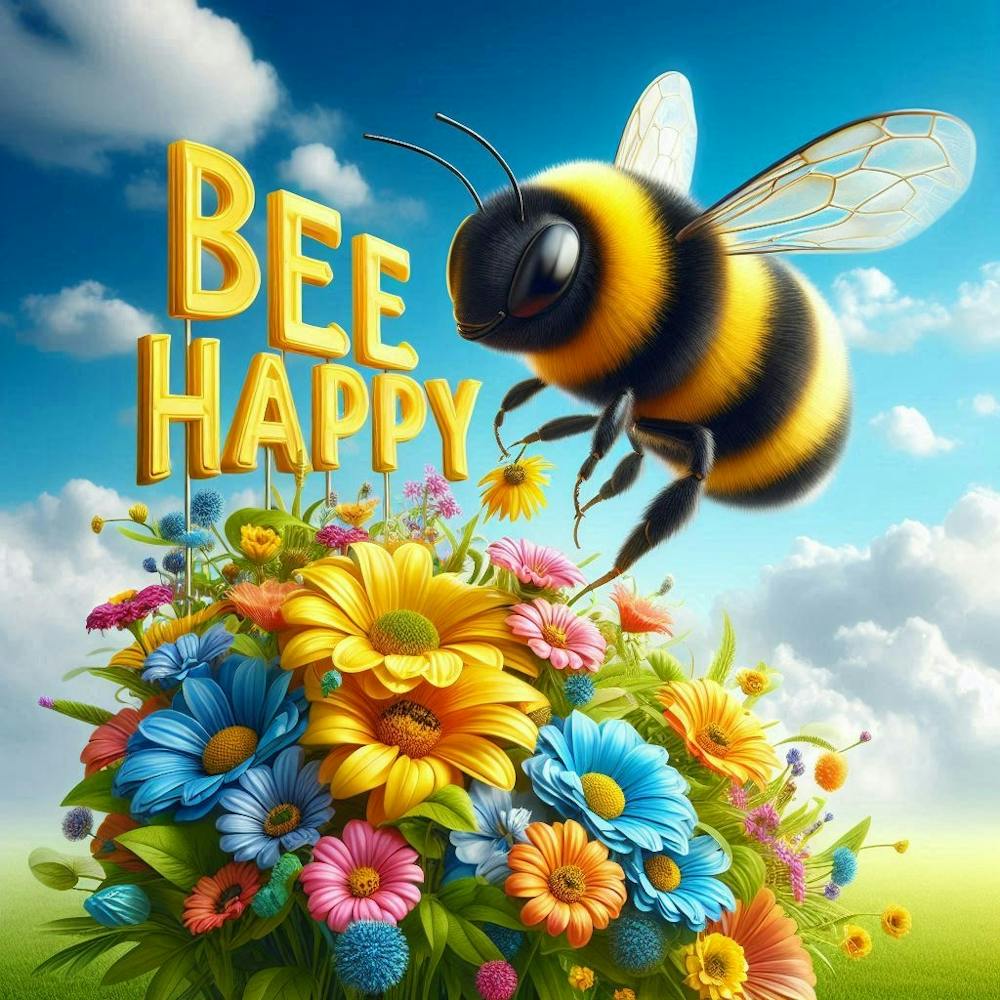 Bee Happy Biene auf einer Blume