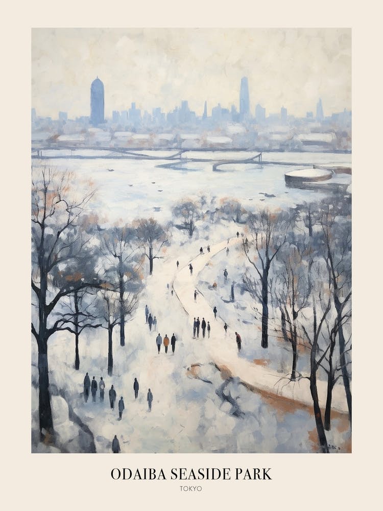 Winter City Park Poster Odaiba Seaside Park Tokyo 3