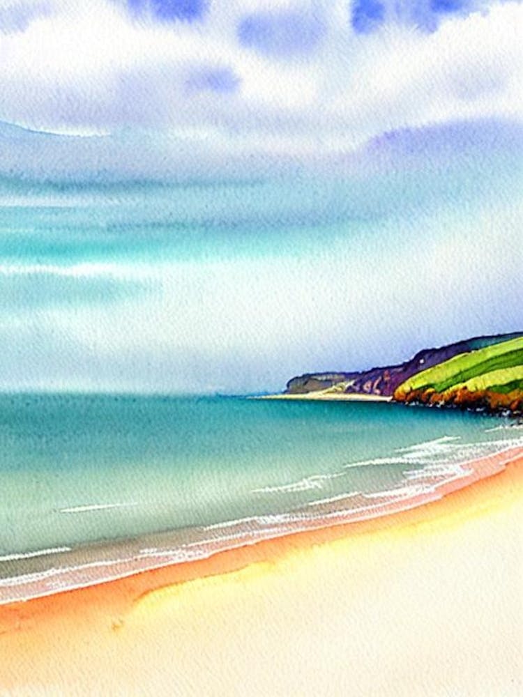 Blackpool Sands 3, Devon Watercolour