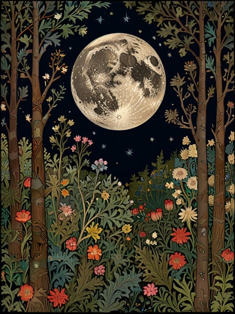 William Morris Moonlight In The Woods 56