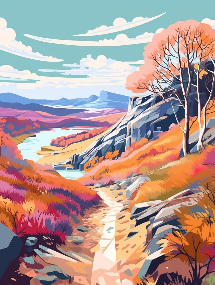 Snowdonia National Park Wales 2 Hike Illustration