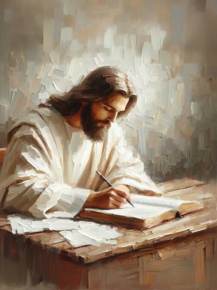 His Lessons, Christian Faith Art, Jesus Bible Painting, Jesus Christ Portrait Art, Lds Printable, Digital Bible Art, Digital Jesus Art